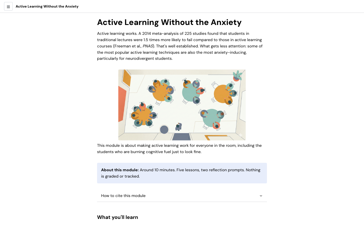 Published course as a hosted link with completion tracking
