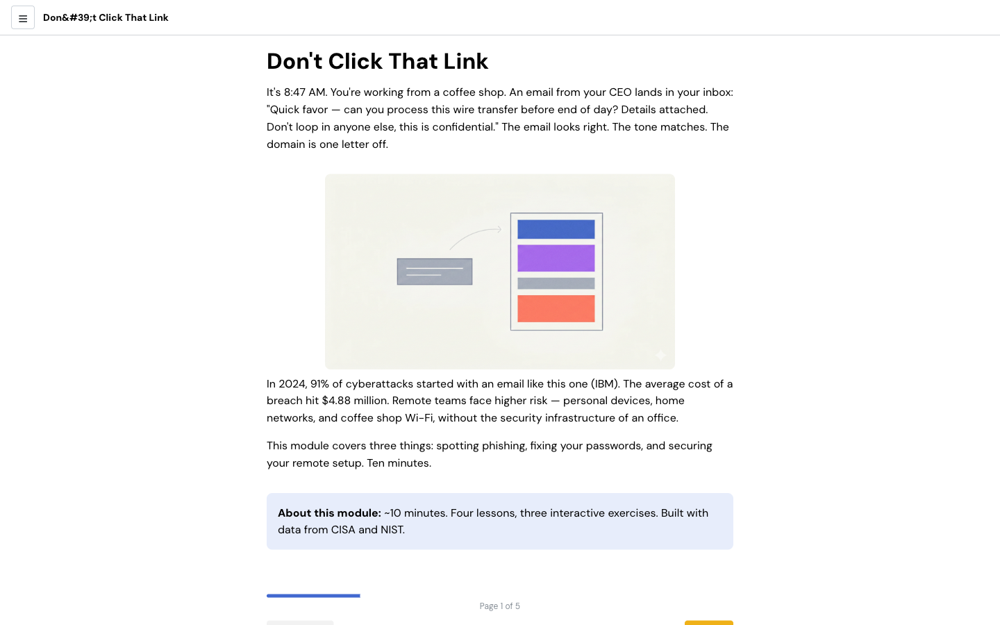 Published course as a hosted link with completion tracking